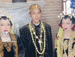 Viral Pria di Pelaminan Bareng 2 Pengantin Wanita Dikira Poligami, Faktanya..