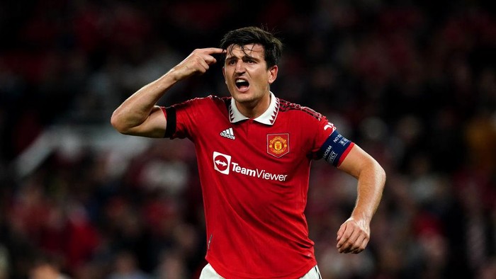 Manchester Uniteds Harry Maguire during the UEFA Europa League Group E match at Old Trafford, Manchester. Picture date: Thursday September 8, 2022. (Photo by Martin Rickett/PA Images via Getty Images)