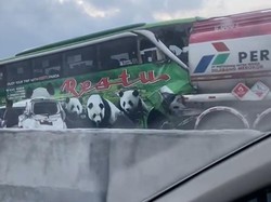 Kecelakaan Beruntun Bus Restu-Truk Tangki Pertamina di Tol Pandaan-Malang
