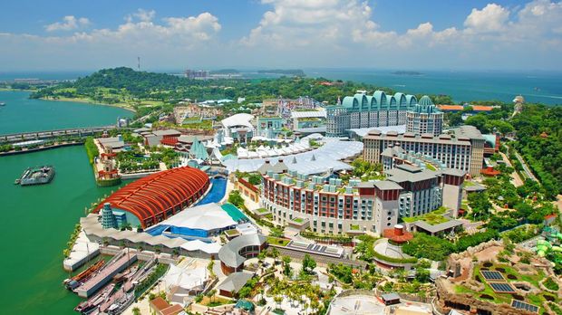 This is a view of Sentosa island in Singapore.