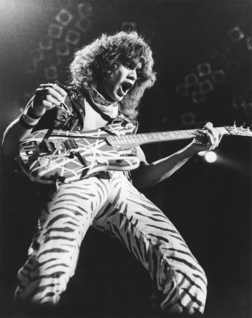 DALY CITY, CALIFORNIA - MAY 9: Eddie Van Halen performs at the Cow Palace on May 9, 1984 on the first of a three-night engagement. (Photo by Bill Knowland/MediaNews Group/Oakland Tribune via Getty Images)