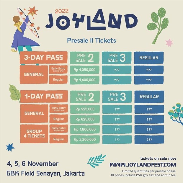 Pengumuman tiket konser Joyland Fest 2022/ Foto: instagram.com/joylandfest