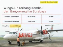 Jadwal Wings Air Surabaya-Banyuwangi PP