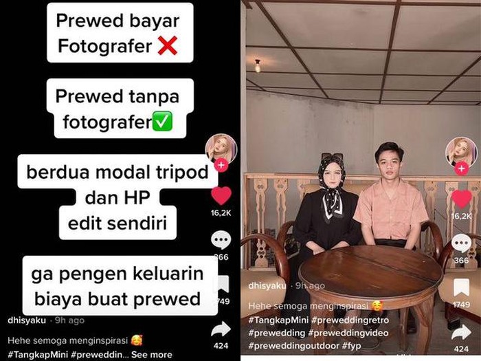 Prewedding pasangan Anggun Dhisya Kurnia Ramadhani dan Ilham Yoga Herlambang, viral di media sosial.