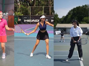 6 Foto Adu Gaya Artis Jajal Tenis, Wulan Guritno sampai Anya Geraldine