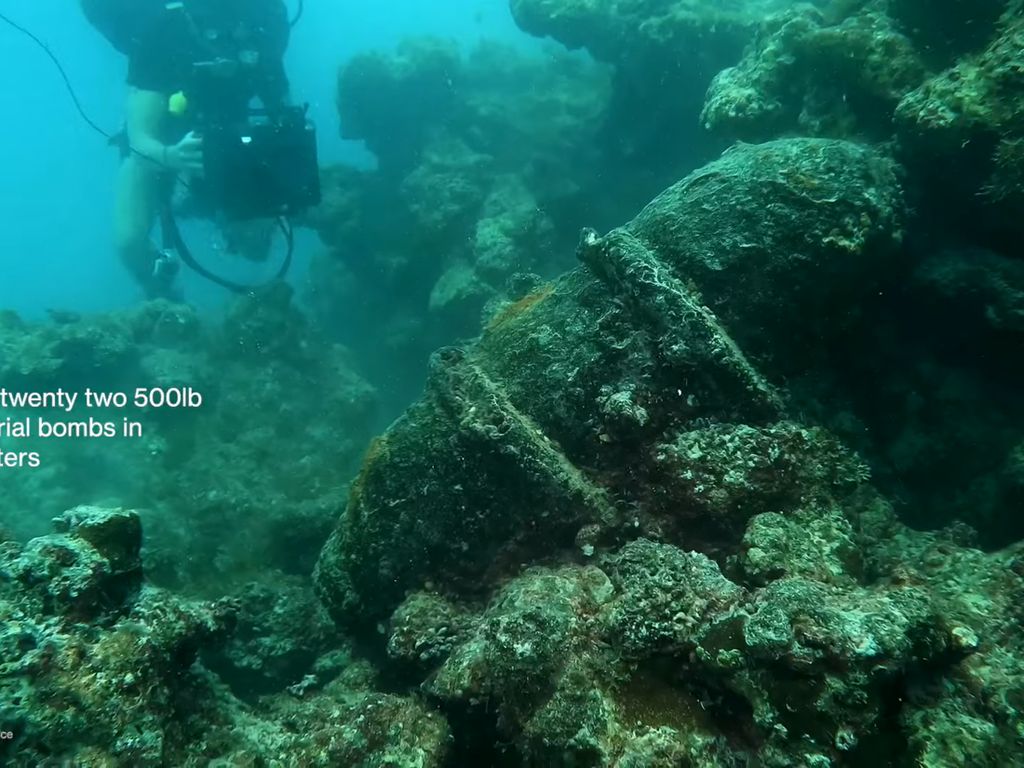 Wow, Ditemukan 22 Bom Ukuran Jumbo dari Perang Dunia II di Lautan Tuvalu