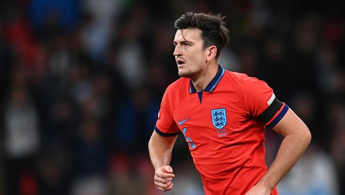 LONDON, ENGLAND - SEPTEMBER 26: Harry Maguire of England looks on during the UEFA Nations League League A Group 3 match between England and Germany at Wembley Stadium on September 26, 2022 in London, England. (Photo by Michael Regan - The FA/The FA via Getty Images)