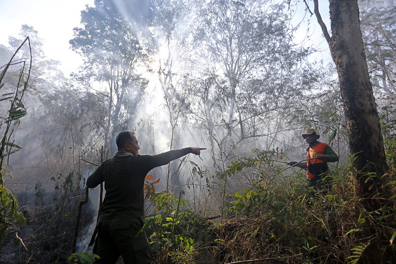Hari Ke-10 Pemadaman Kebakaran Lahan Gambut di Riau