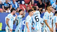 Dua laga lagi jika terus tanpa kalah, Argentina akan samai rekor Italia dengan 37 laga tanpa terkalahkan. Kesempatannya di Piala Dunia 2022 Qatar nanti (Getty Images)