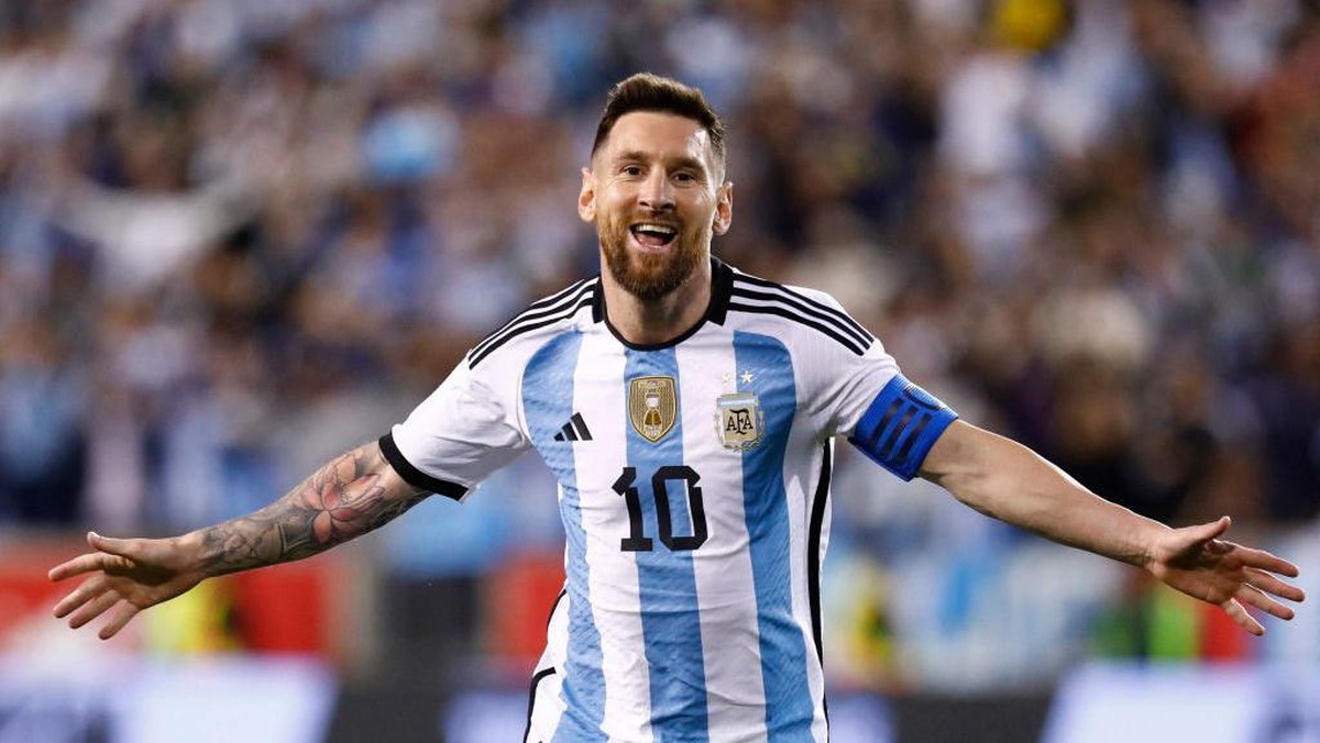 Lionel Messi bersama Timnas Argentina. (Foto: Andres Kudacki/AFP/Getty Images)
