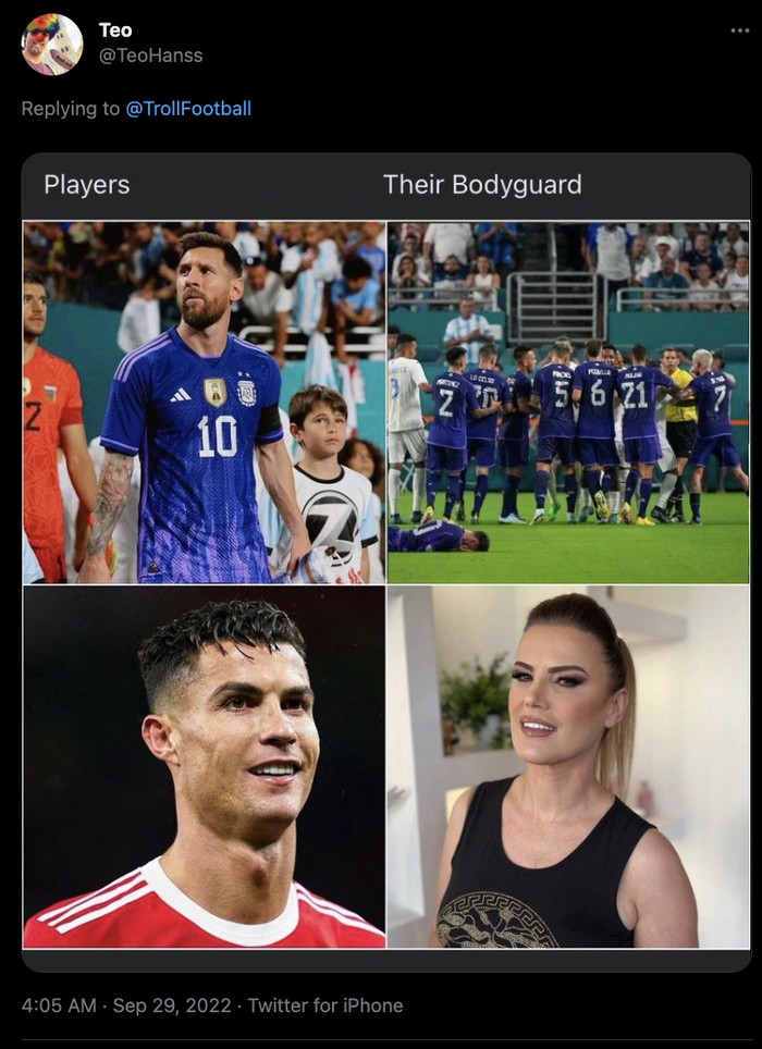Ronaldo, Messi, Bodyguard