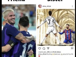 Salah satu meme Ronaldo Vs Messi, dalam membandingkan bodyguard mereka. Foto: dok. Twitter
