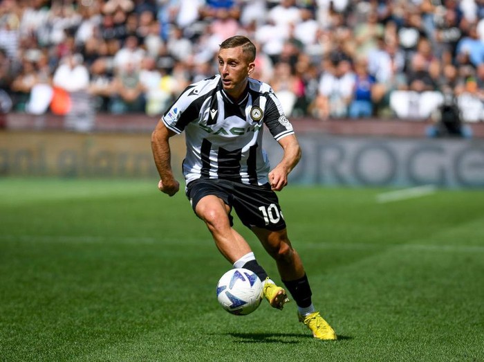 Udinese's Gerard Deulofeu portrait in action during the italian soccer Serie A match Udinese Calcio vs Inter - FC Internazionale on September 18, 2022 at the Friuli - Dacia Arena stadium in Udine, Italy (Photo by Ettore Griffoni/LiveMedia/NurPhoto via Getty Images)