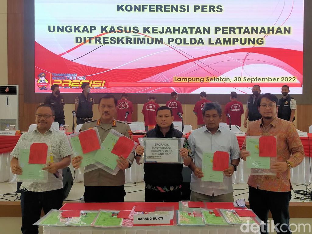 Pensiunan Polisi-Pegawai BPN Jadi Tersangka Mafia Tanah di Lampung