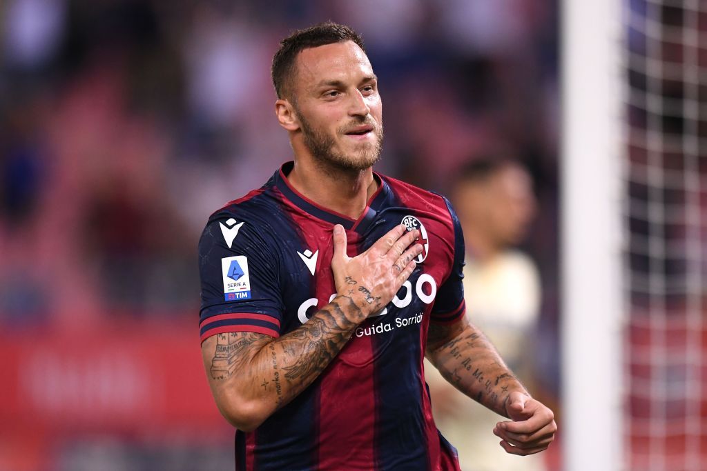 BOLOGNA, ITALY - SEPTEMBER 17: Marko Arnautovic of Bologna FC looks on during the Serie A match between Bologna FC and Empoli FC at Stadio Renato Dall'Ara on September 17, 2022 in Bologna, Italy. (Photo by Emmanuele Ciancaglini/Ciancaphoto Studio/Getty Images)