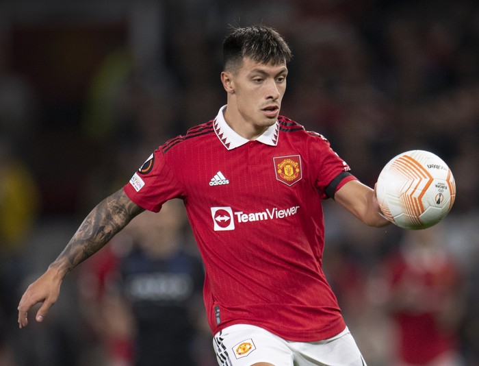 MANCHESTER, ENGLAND - SEPTEMBER 08: Lisandro Martinez of Manchester United in action during the UEFA Europa League group E match between Manchester United and Real Sociedad at Old Trafford on September 8, 2022 in Manchester, United Kingdom. (Photo by Visionhaus/Getty Images)