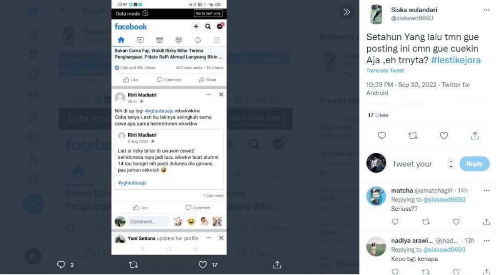 Unggahan diduga teman Rizky Billar