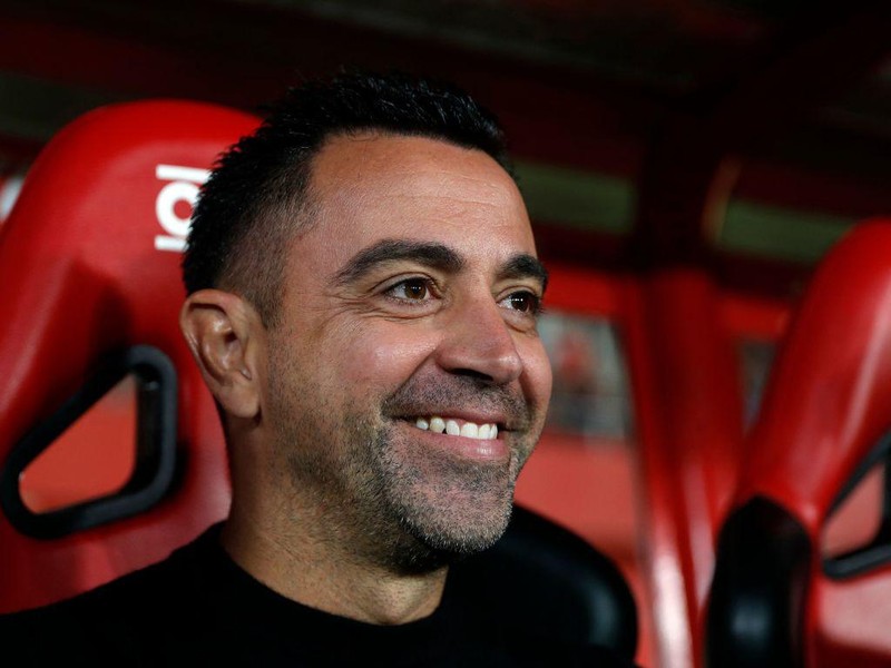 Barcelona's Spanish coach Xavi smiles prior the Spanish League football match between RCD Mallorca and FC Barcelona at the Visit Mallorca stadium in Palma de Mallorca on October 1, 2022. (Photo by JAIME REINA / AFP) (Photo by JAIME REINA/AFP via Getty Images)
