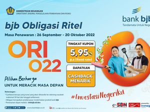 bank bjb Tawarkan Obligasi Ritel ORI022, Ada Cashback buat Nasabah bank bjb Tawarkan Obligasi Ritel ORI022, Ada Cashback buat Nasabah