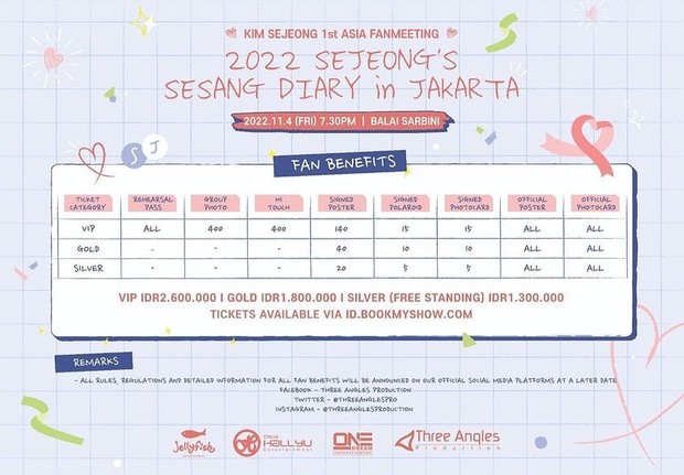 Fan meeting benefit Kim Sejeong/ Foto: instagram.com/threeanglesproduction Fan meeting benefit Kim Sejeong/ Foto: instagram.com/threeanglesproduction