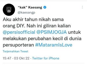 MataramIsLove, Kaesang-Gibran Ajak Suporter Persis Solo-PSIM Jogja Berdamai