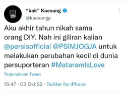 MataramIsLove, Kaesang-Gibran Ajak Suporter Persis Solo-PSIM Jogja Berdamai