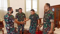 Momen Panglima TNI Salami KSAD Saat Hendak Menghadap Jokowi di Istana