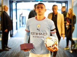 Foden kini sudah 51 gol di Man City, menjadi pemain termuda (22 tahun dan 127 hari) yang menembus 50 gol di bawah arahan Pep Guardiola. Ia melewati torehan Lionel Messi (22 tahun 162 hari). Foto: Manchester City FC via Getty Ima/Tom Flathers