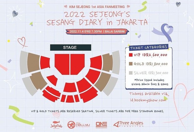 Tiket dan panggung fan meeting Kim Sejeong/ Foto: instagram.com/threeanglesproduction Tiket dan panggung fan meeting Kim Sejeong/ Foto: instagram.com/threeanglesproduction