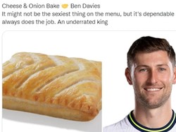 Sosok Ben Davies mungkin tak meyakinkan, tapi ia sungguh bisa diandalkan! Foto: dok. Twitter @GreggsOfficial  