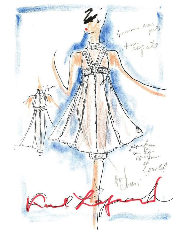 Foto: instagram.com/karllagerfeld Sketsa oleh Lagerfeld/