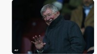 Banyak yang mengolok-olok Sir Alex saat nonton Liga Champions karena mantan timnya, Manchester United, bermain di Liga Europa. (Photo: Twitter)