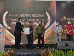 Pertamina Sumbagut Raih Rekor MURI Pemeriksaan Narkoba Terbanyak