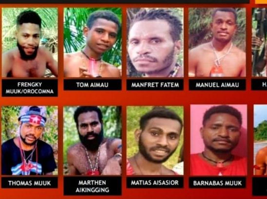 Tampang 12 Anggota KKB Pembunuh 4 Pekerja Jalan di Papua Barat yang Jadi DPO