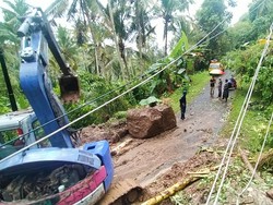 Tebing Longsor Tutup Akses Jalan 3 Banjar di Yehembang Jembrana