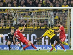 Dortmund bisa memangkas skor jadi 1-2 di menit ke-74 lewat Moukoko. AP Photo/Martin Meissner.
