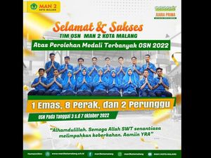 Terbanyak! Siswa MAN 2 Kota Malang Berhasil Raih 11 Medali OSN Terbanyak! Siswa MAN 2 Kota Malang Berhasil Raih 11 Medali OSN