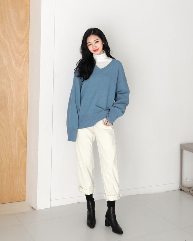 Padu padan sweater/Foto: Instagram.com/Dahongstyle Padu padan sweater