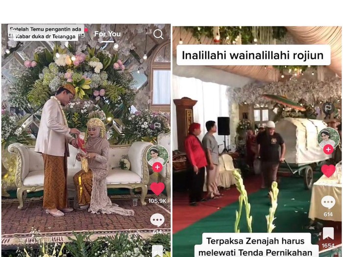 Beredar viral di media sosial keranda jenazah lewat ke dalam area lokasi pernikahan.