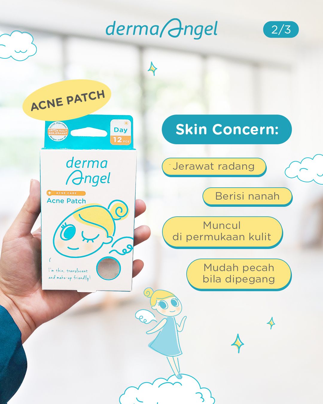 Derma Angel Acne Patch Plus dengan Salicylic Acid, Bisa Redakan Jerawat