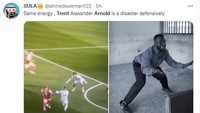 Trent Alexander-Arnold bertanggung jawab atas kekalahan Liverpool 2-3 dari Arsenal di Premier League. (Foto: Twitter)