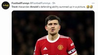 Performa jeblok Trent Alexander-Arnold musim ini pun disamakan dengan Harry Maguire. Duh! (Foto: Twitter)