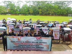 Komunitas Becak di Kapuas Gelar Konvoi Dukung Ganjar Presiden 2024