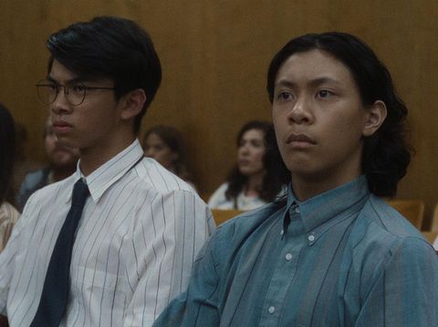 Dahmer. Monster: The Jeffrey Dahmer Story. (L to R) Brayden Maniago as Somsack Sinthasomphone, Kieran Tamondong for Konerak Sinthasomphone in episode 105 of Dahmer. Monster: The Jeffrey Dahmer Story. Cr. Courtesy Of Netflix  2022