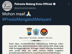 Akun Twitter Polresta Malang Kota Diretas Usai Unggah Foto Sujud Massal