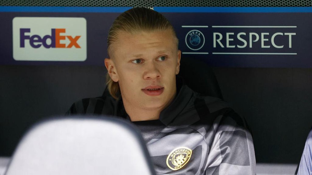 Erling Haaland dicadangkan saat Manchester City menghadapi Copenhagen di Liga Champions (Foto: Manchester City FC via Getty Ima/Lynne Cameron - Manchester City)