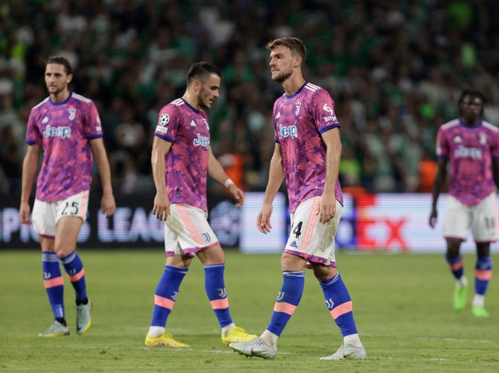 HAIFA, ISRAEL - OCTOBER 11: Adrien Rabiot of Juventus disappointed  during the UEFA Champions League  match between Maccabi Haifa v Juventus at the Sammy Oferstadium on October 11, 2022 in Haifa Israel (Photo by Nir Keidar/Soccrates/Getty Images)