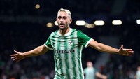 Gelandang Israel Maccabi Haifa Omer Atzili merayakan golnya. Ronaldo Schemidt/AFP/Getty Images