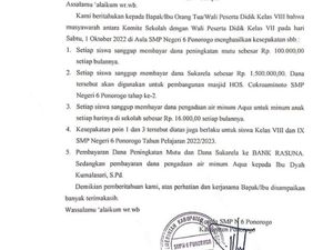 Wali Murid SMPN 6 Ponorogo Curhat Ditarik Dana Pembangunan Masjid Rp 1,5 Juta Wali Murid SMPN 6 Ponorogo Curhat Ditarik Dana Pembangunan Masjid Rp 1,5 Juta