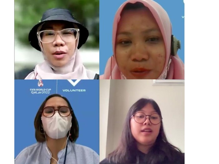 Volunteer Piala Dunia 2022 asal Indonesia ada 10 orang.